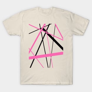 Criss Crossed Pink and Black Stripes T-Shirt